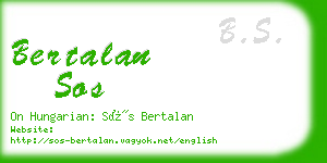 bertalan sos business card